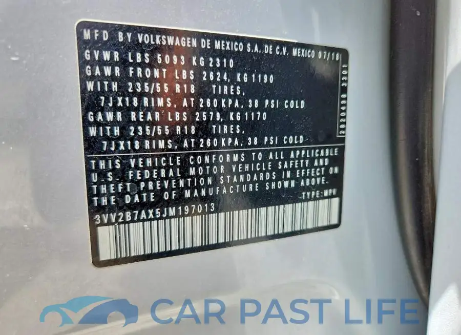 3VV2B7AX5JM197013# 14