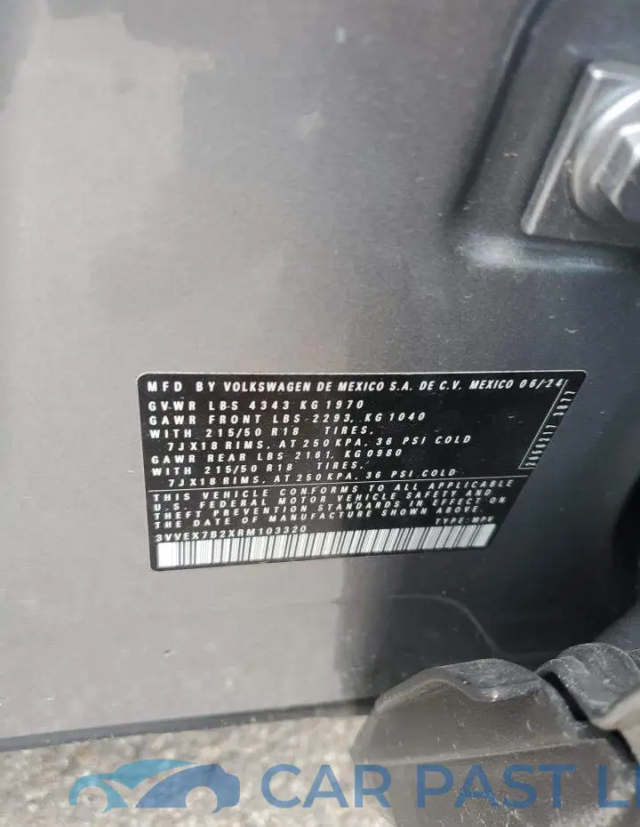 3VVEX7B2XRM103320# 13