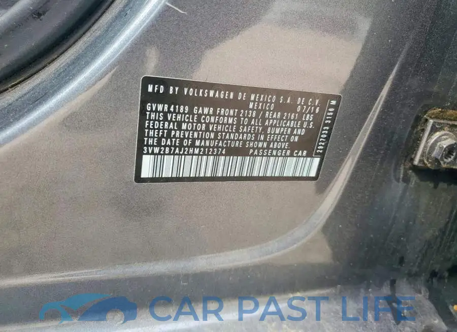 3VW2B7AJ2HM212374# 12