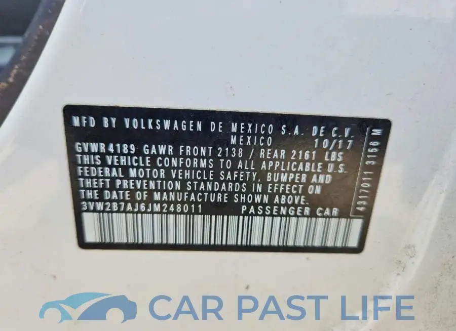 3VW2B7AJ6JM248011# 12