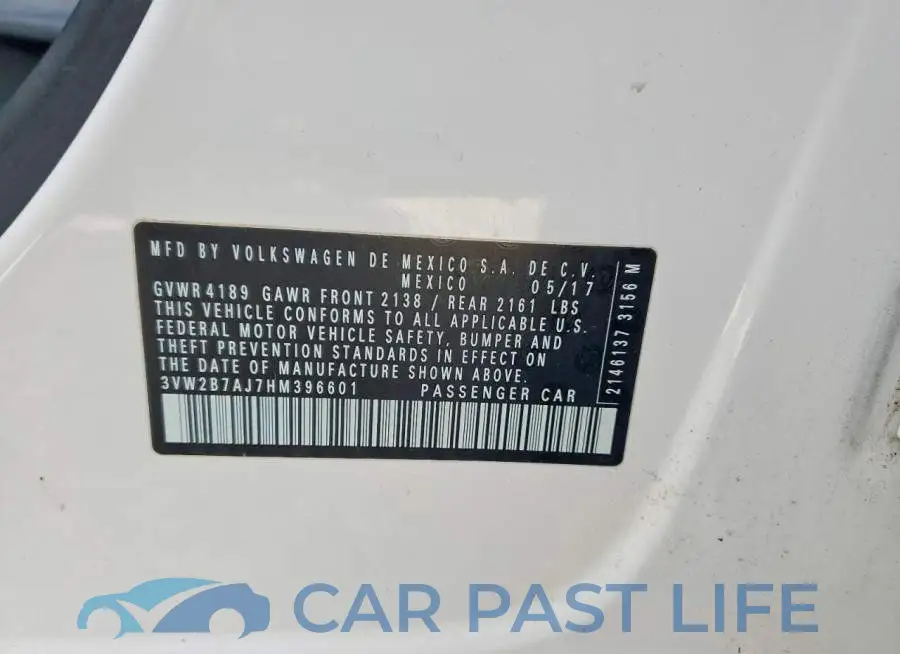 3VW2B7AJ7HM396601# 12