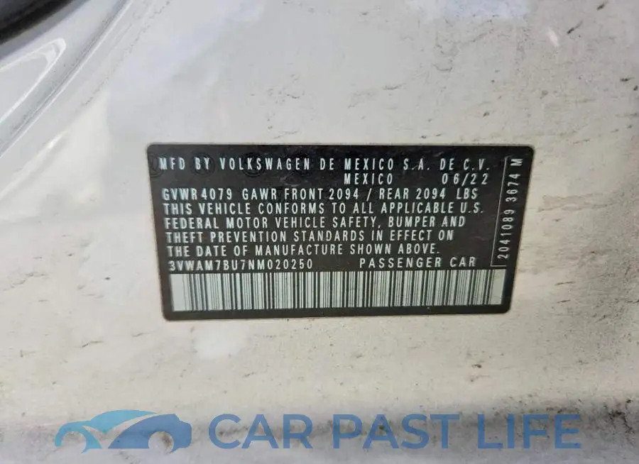 3VWAM7BU7NM020250# 12