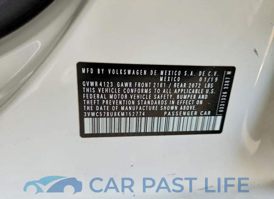 3VWC57BU8KM152774# 12