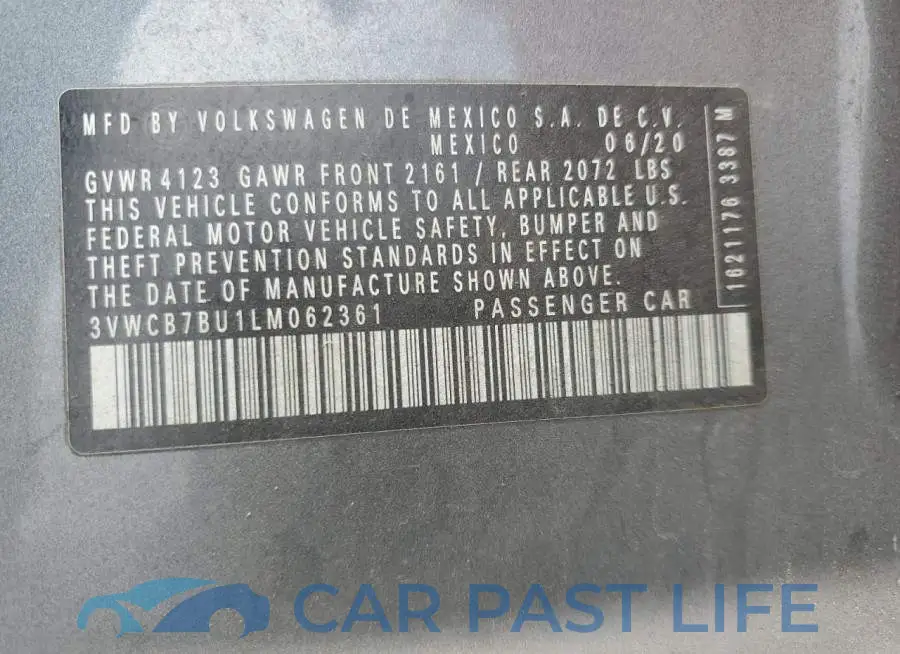 3VWCB7BU1LM062361# 12