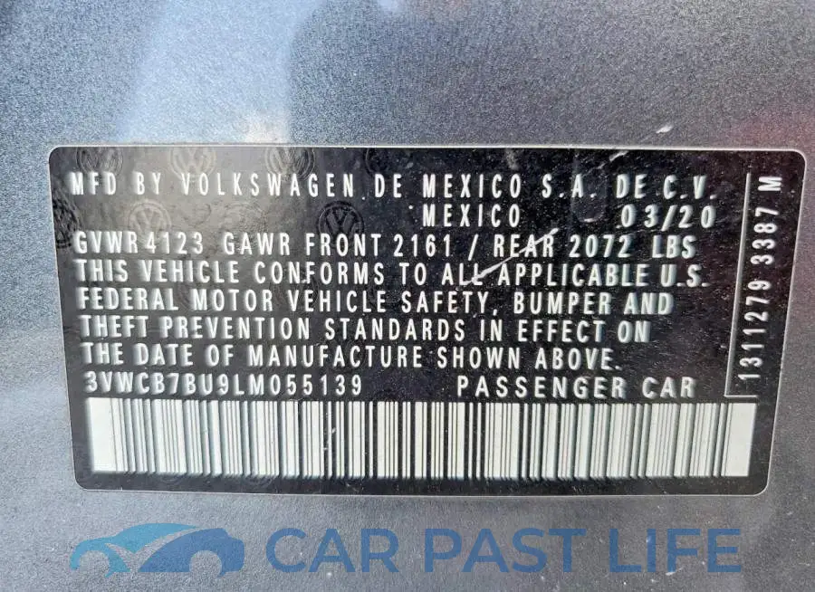 3VWCB7BU9LM055139# 12