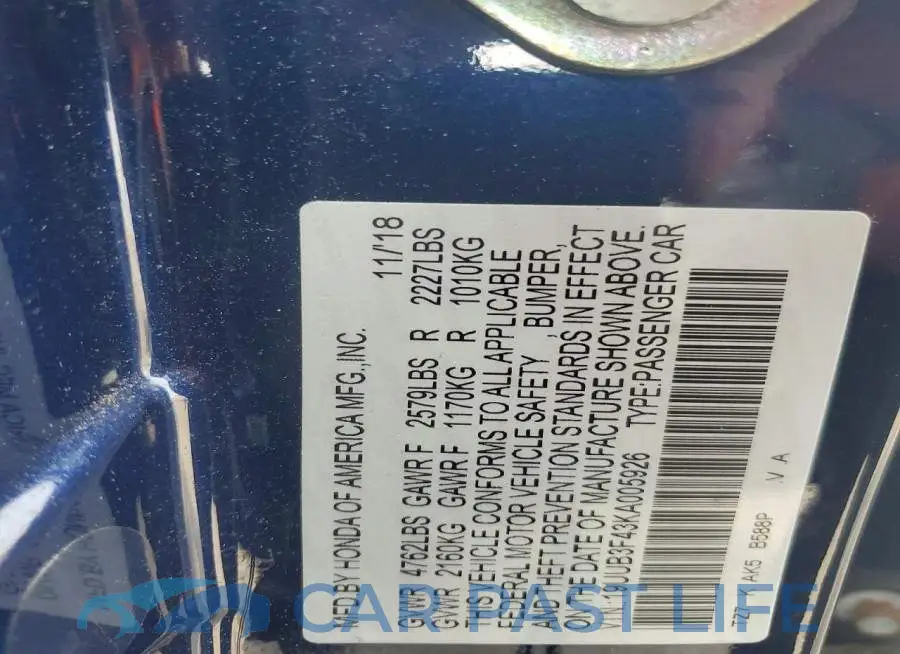 19UUB3F43KA005926# 12
