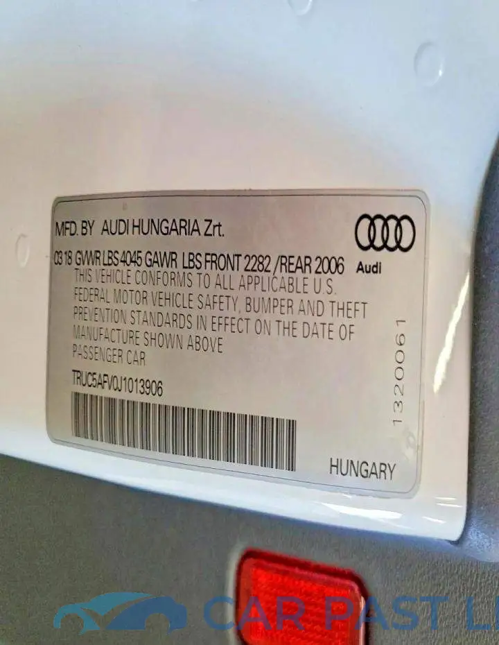 TRUC5AFV0J1013906# 13