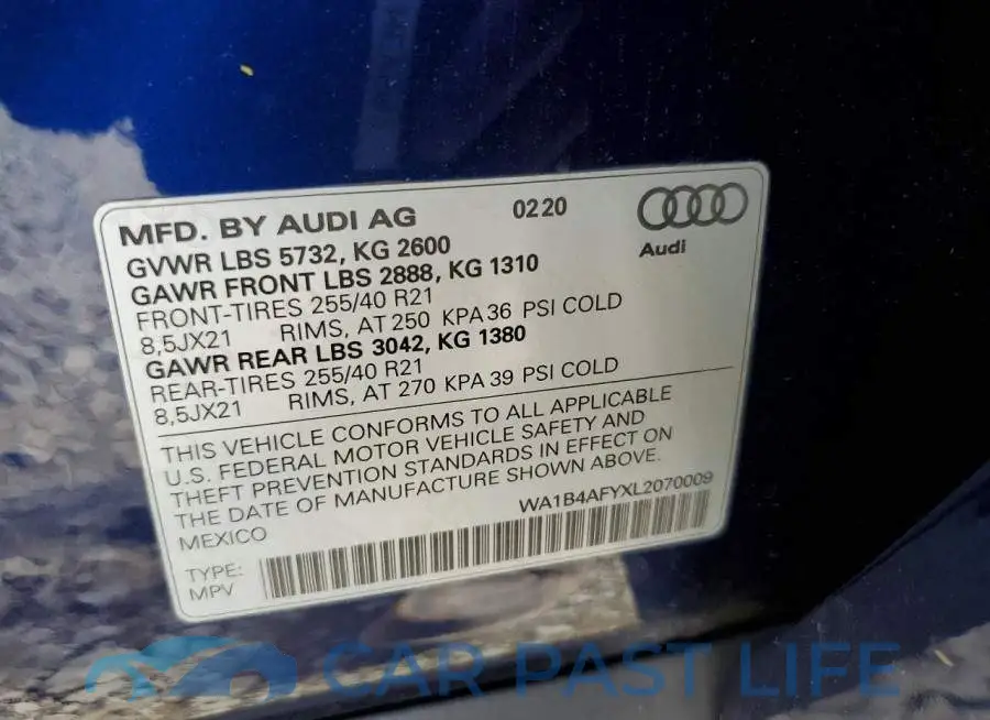 WA1B4AFYXL2070009# 14