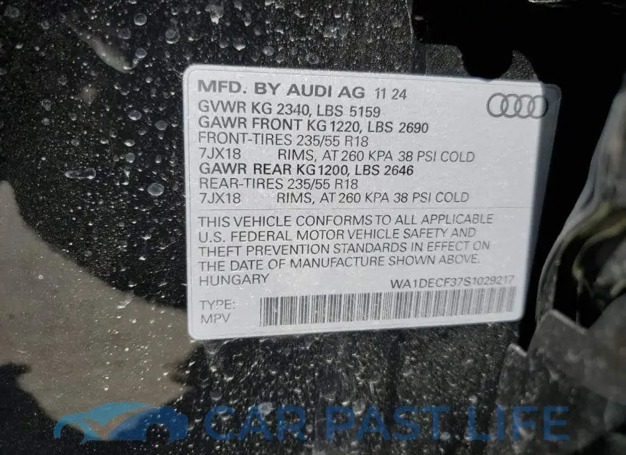 WA1DECF37S1029217# 13