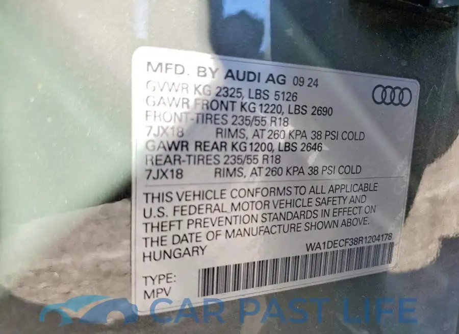 WA1DECF38R1204178# 14