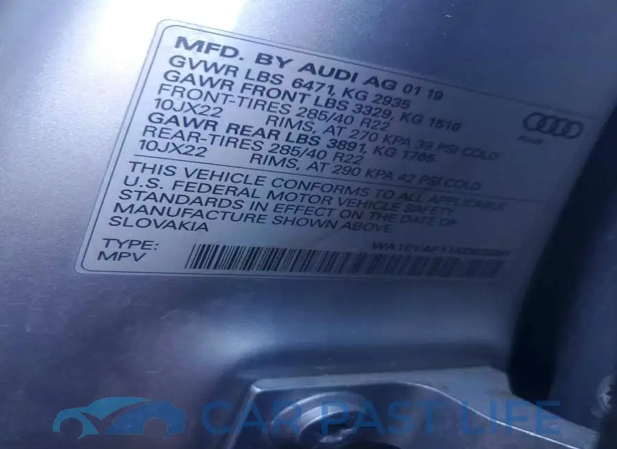 WA1EVAF11KD025301# 13