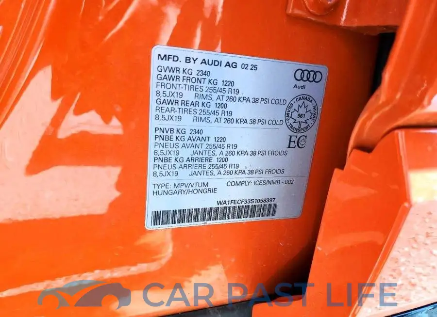 WA1FECF33S1058397# 13