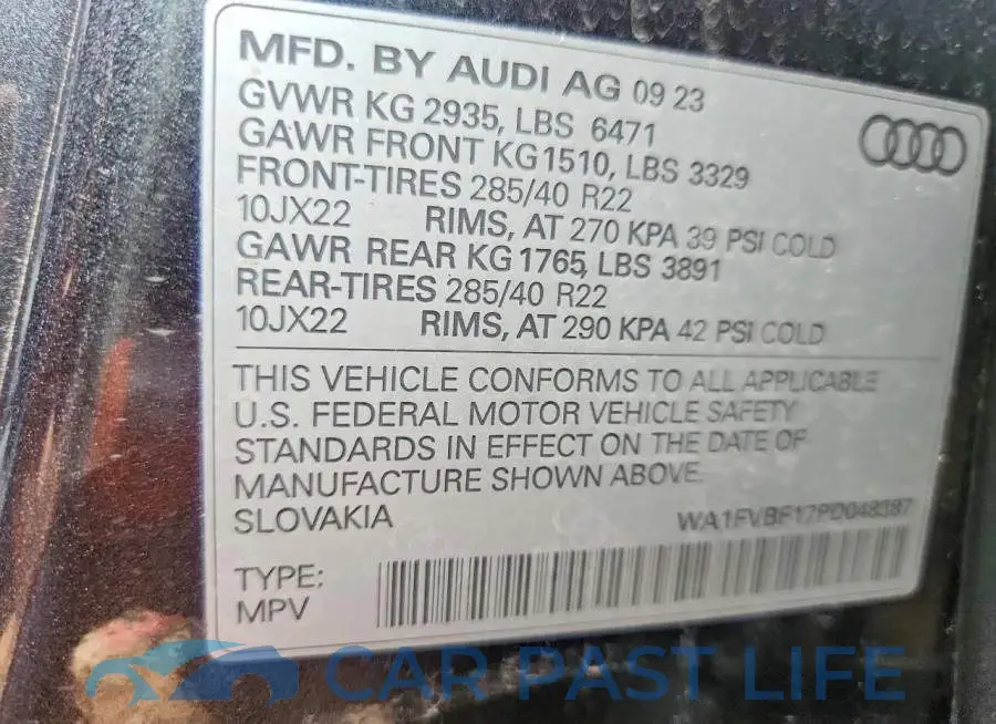 WA1FVBF17PD048387# 14