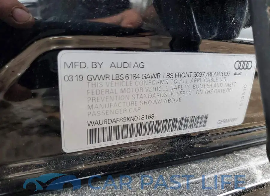 WAU8DAF89KN018168# 12