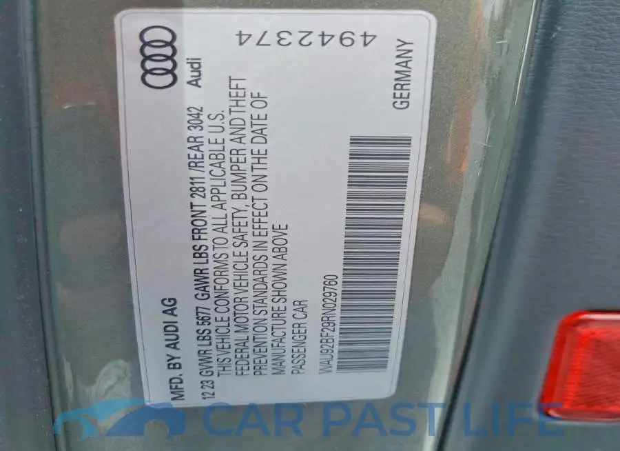 WAU92BF29RN029760# 12