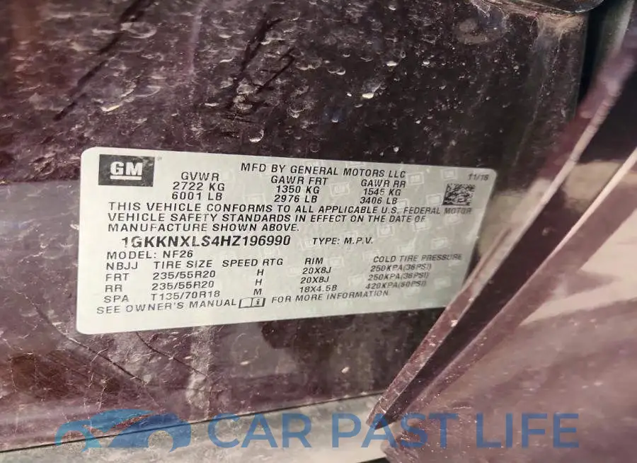1GKKNXLS4HZ196990# 14