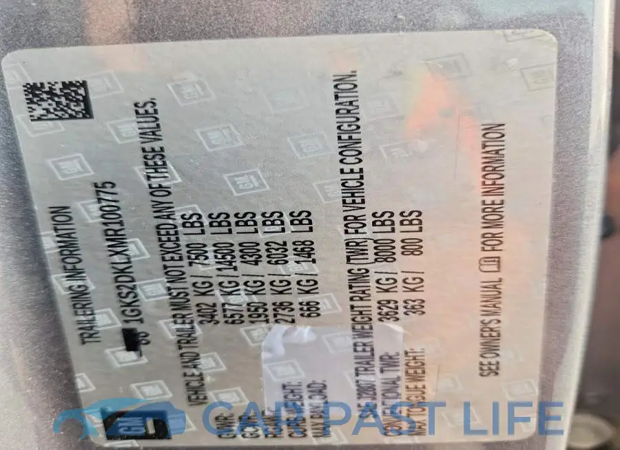 1GKS2DKLXMR100775# 13