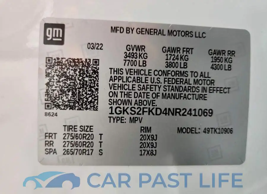 1GKS2FKD4NR241069# 7
