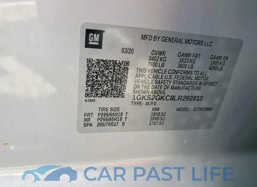 1GKS2GKC8LR292813# 13