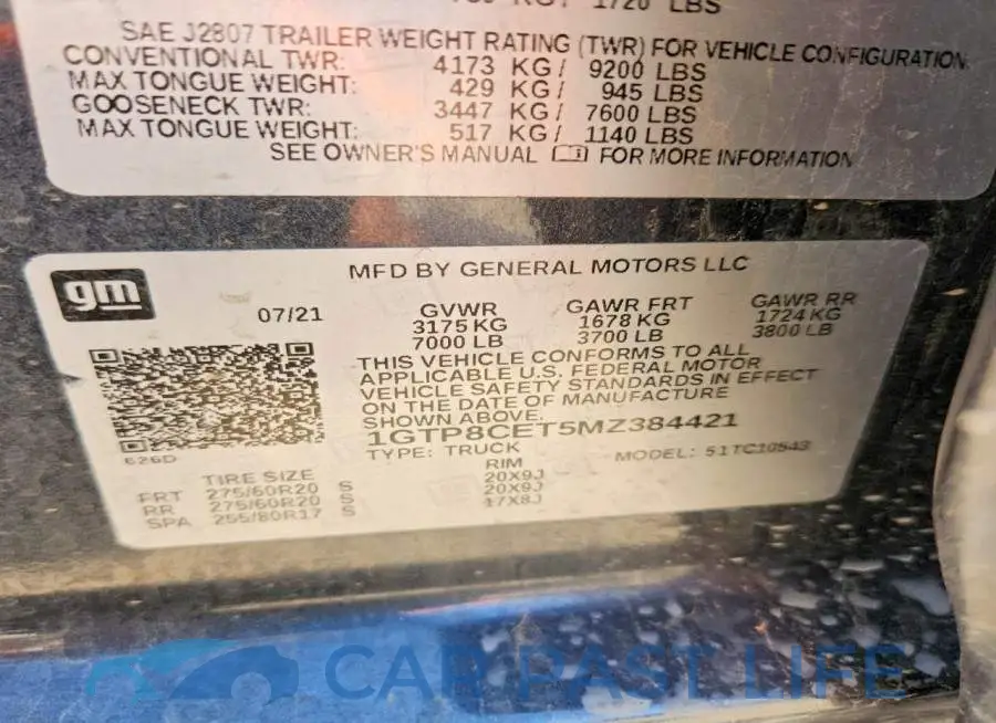 1GTP8CET5MZ384421# 12