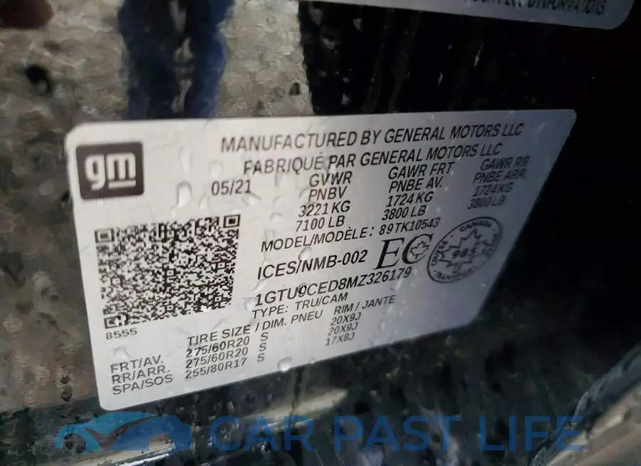 1GTU9CED8MZ326179# 12