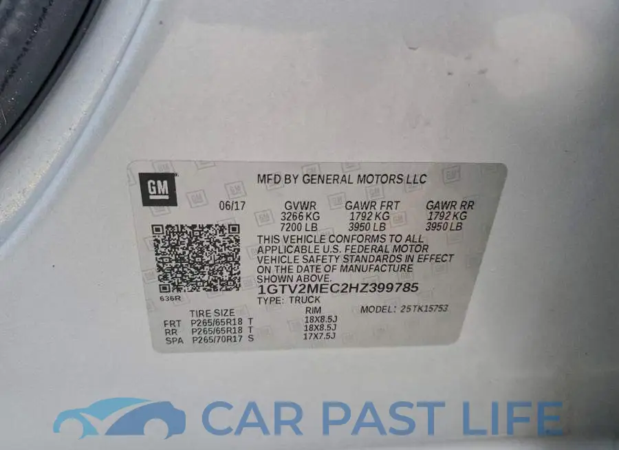 1GTV2MEC2HZ399785# 13