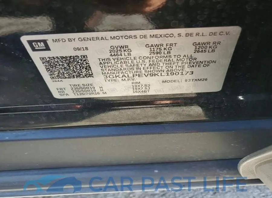 3GKALPEV9KL190173# 13