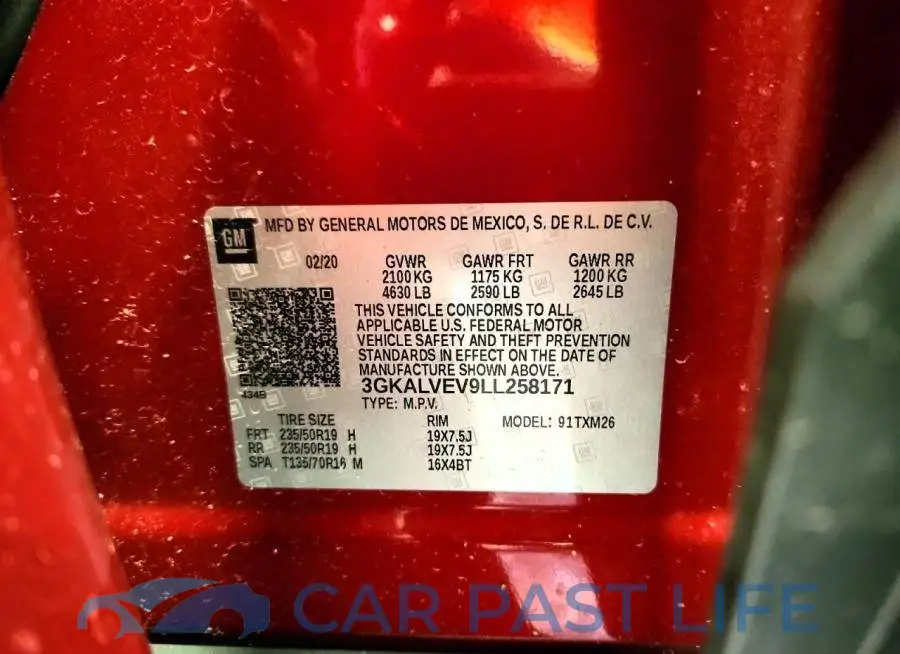 3GKALVEV9LL258171# 14