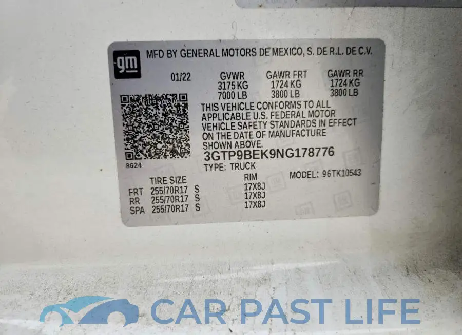 3GTP9BEK9NG178776# 12
