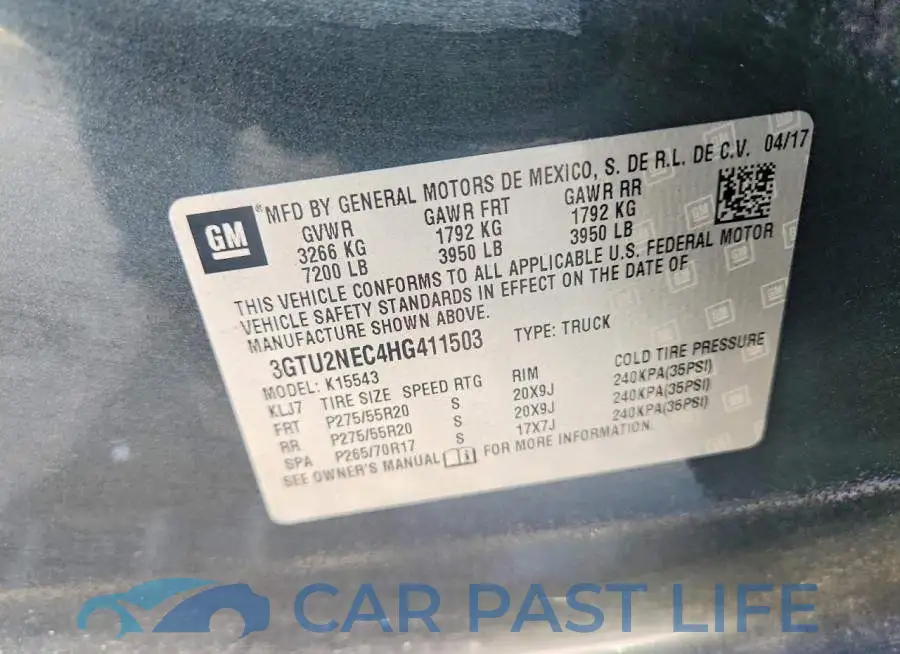 3GTU2NEC4HG411503# 13