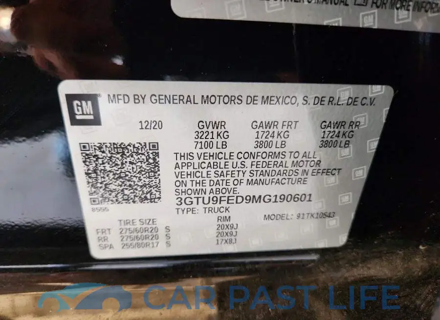 3GTU9FED9MG190601# 12