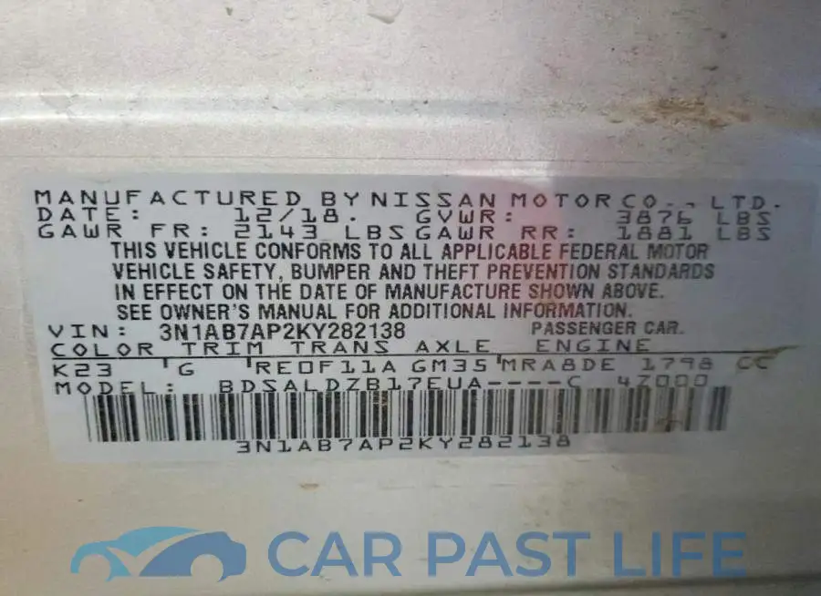3N1AB7AP2KY282138# 13