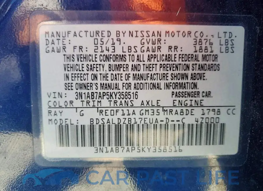 3N1AB7AP5KY358516# 12