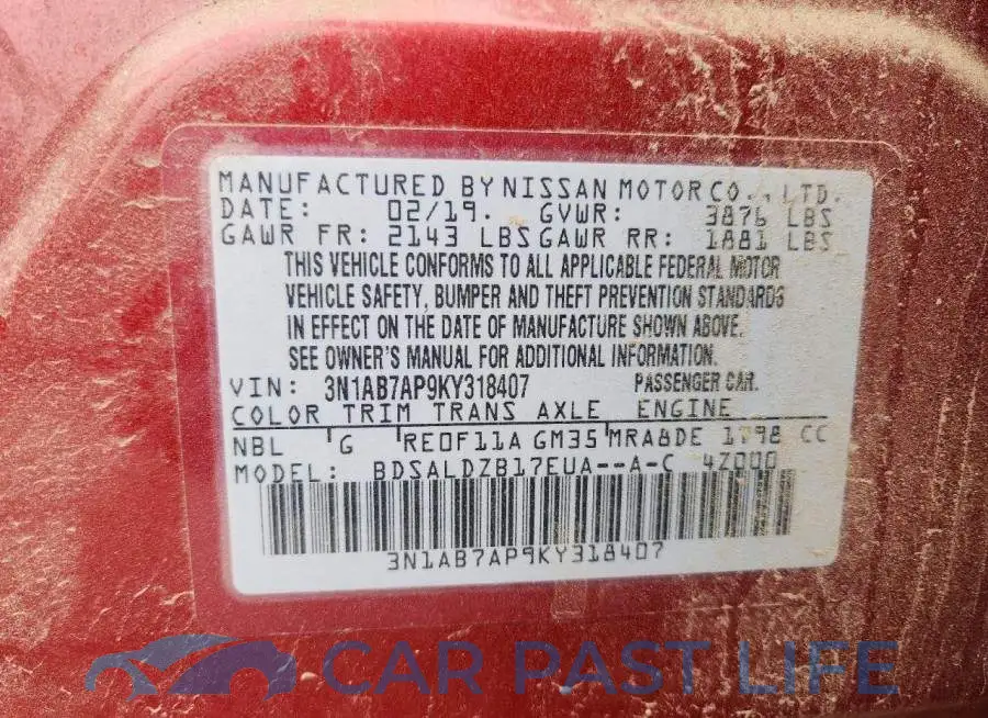 3N1AB7AP9KY318407# 13