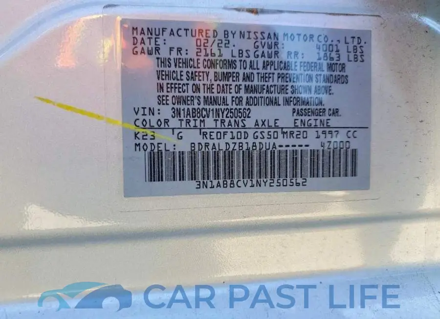 3N1AB8CV1NY250562# 12