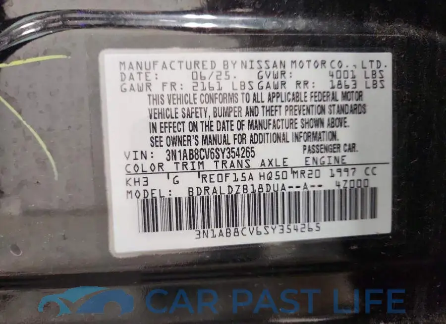 3N1AB8CV6SY354265# 13