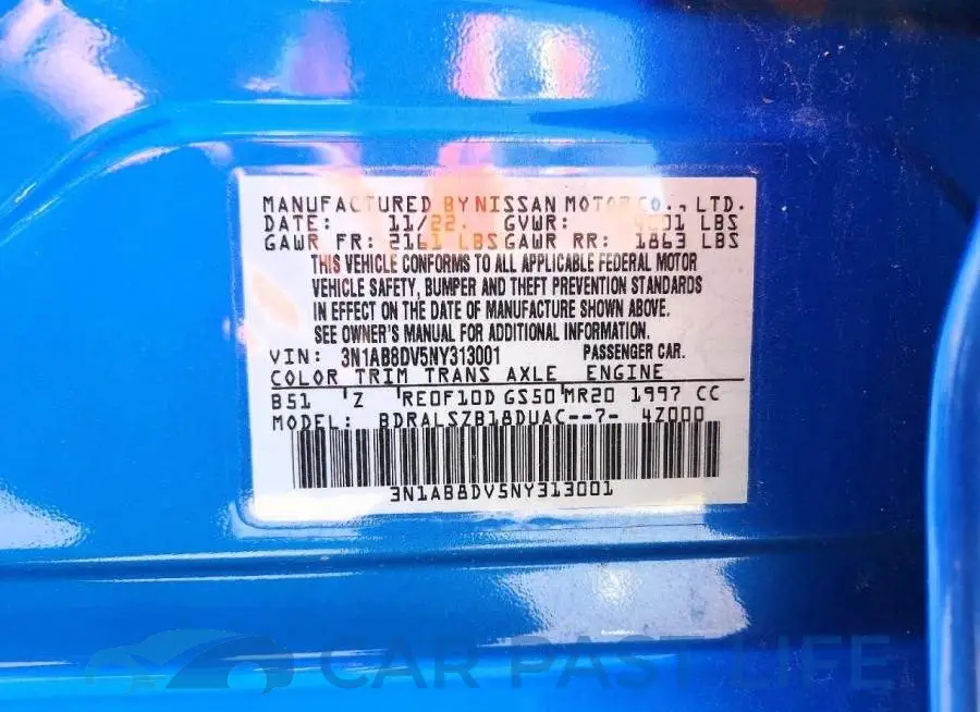 3N1AB8DV5NY313001# 12