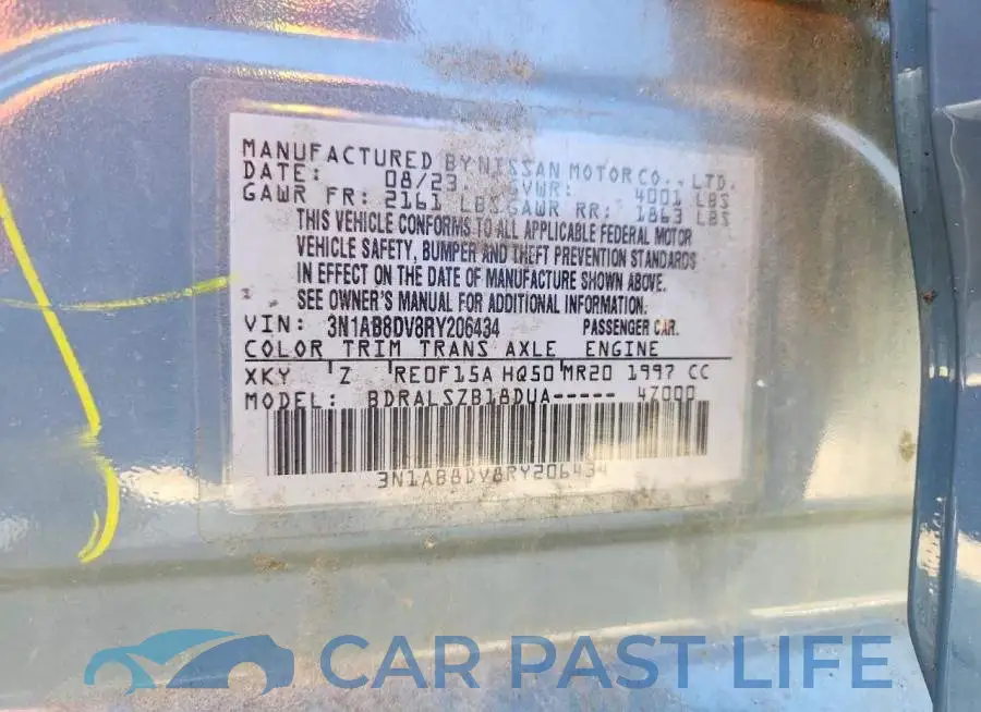 3N1AB8DV8RY206434# 12