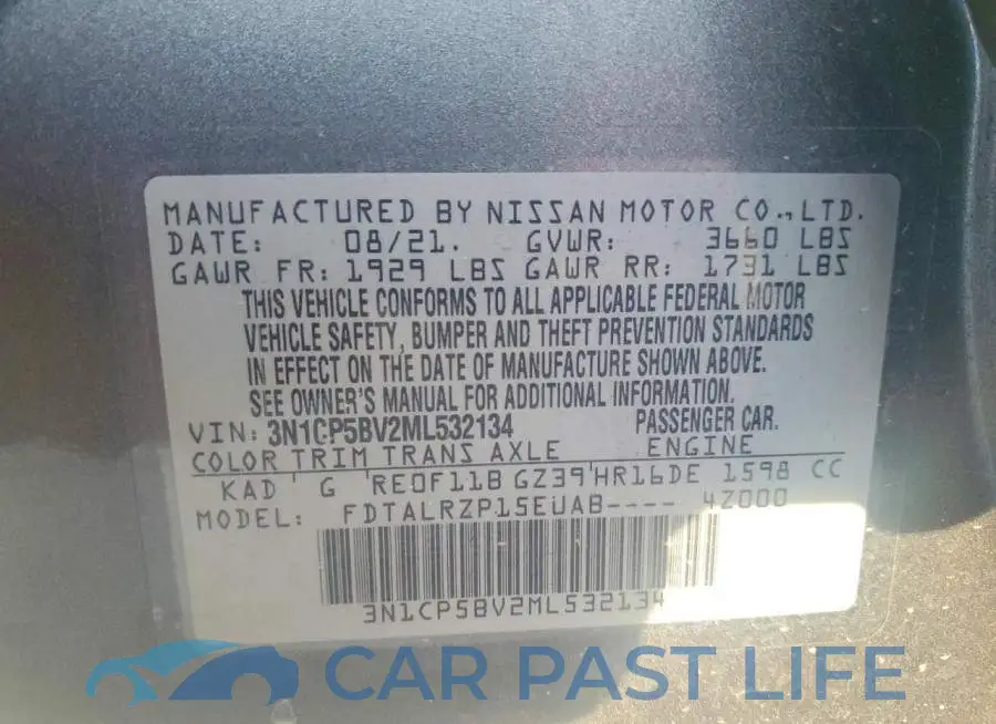 3N1CP5BV2ML532134# 12