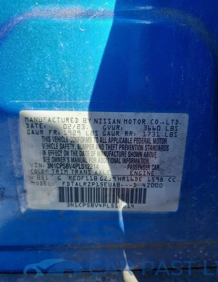3N1CP5BV4PL512214# 13