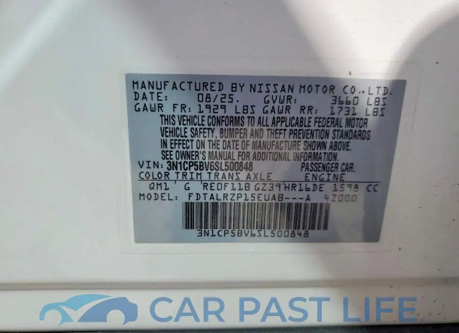 3N1CP5BV6SL500848# 14