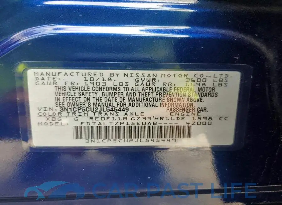 3N1CP5CU2JL545449# 13