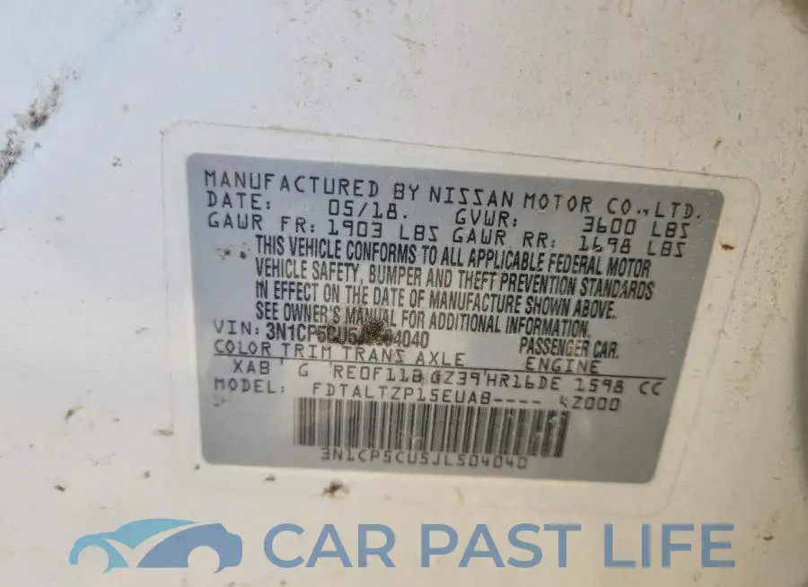 3N1CP5CU5JL504040# 14