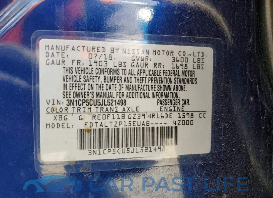 3N1CP5CU5JL521498# 14
