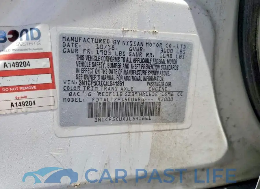 3N1CP5CUXJL541861# 12