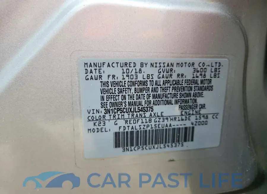 3N1CP5CUXJL545375# 12