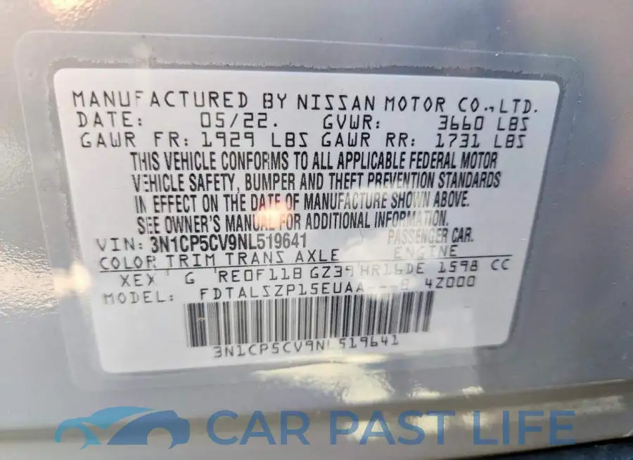 3N1CP5CV9NL519641# 12