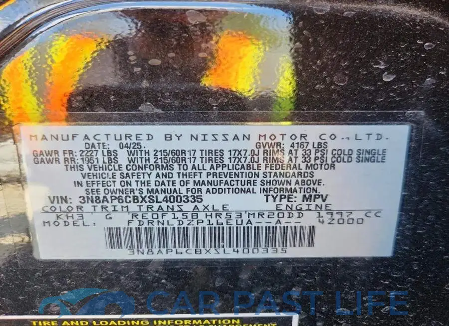 3N8AP6CBXSL400335# 14