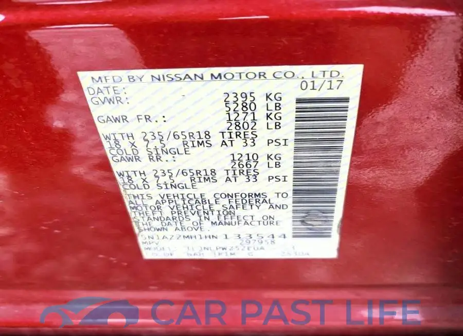 5N1AZ2MH1HN133544# 13