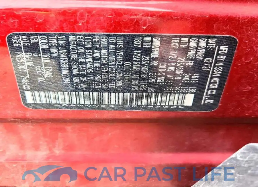 JN8AT3BB1MW228401# 13